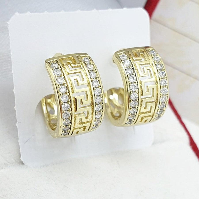 14 K Gold Plated earrings with white zirconium - BIJUNET