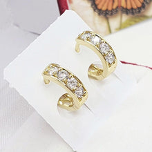 Load image into Gallery viewer, 14 K Gold Plated earrings with white zirconium - BIJUNET

