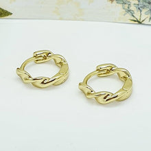 Load image into Gallery viewer, 14 K Gold Plated earrings with white zirconium - BIJUNET
