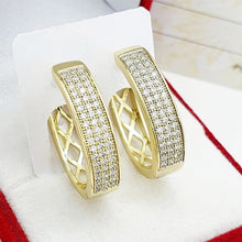 Load image into Gallery viewer, 14 K Gold Plated earrings with white zirconium - BIJUNET
