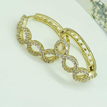Load image into Gallery viewer, 14 K Gold Plated earrings with white zirconium - BIJUNET
