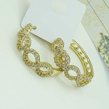 Load image into Gallery viewer, 14 K Gold Plated earrings with white zirconium - BIJUNET
