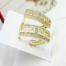 Load image into Gallery viewer, 14 K Gold Plated earrings with white zirconium - BIJUNET
