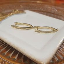 Load image into Gallery viewer, 14 K Gold Plated earrings with white zirconium - BIJUNET
