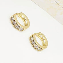 Load image into Gallery viewer, 14 K Gold Plated earrings with white zirconium - BIJUNET
