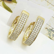 Load image into Gallery viewer, 14 K Gold Plated earrings with white zirconium - BIJUNET
