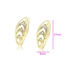 Charger l&#39;image dans la galerie, 14 K Gold Plated earrings with white zirconium - BIJUNET
