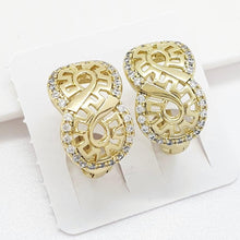Load image into Gallery viewer, 14 K Gold Plated earrings with white zirconium - BIJUNET
