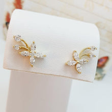 Load image into Gallery viewer, 14 K Gold Plated earrings with white zirconium - BIJUNET
