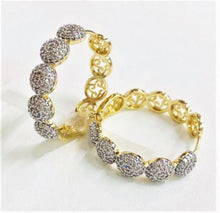 Load image into Gallery viewer, 14 K Gold Plated earrings with white zirconium - BIJUNET
