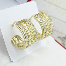 Cargar imagen en el visor de la galería, 14 K Gold Plated earrings with white zirconium - BIJUNET
