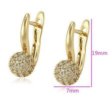 Load image into Gallery viewer, 14 K Gold Plated earrings with white zirconium - BIJUNET
