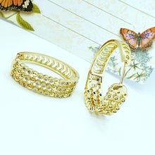 Load image into Gallery viewer, 14 K Gold Plated earrings with white zirconium - BIJUNET
