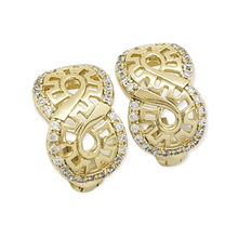 Load image into Gallery viewer, 14 K Gold Plated earrings with white zirconium - BIJUNET
