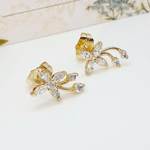 Load image into Gallery viewer, 14 K Gold Plated earrings with white zirconium - BIJUNET
