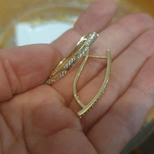 Load image into Gallery viewer, 14 K Gold Plated earrings with white zirconium - BIJUNET
