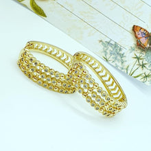 Load image into Gallery viewer, 14 K Gold Plated earrings with white zirconium - BIJUNET
