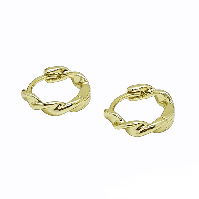 14 K Gold Plated earrings with white zirconium - BIJUNET