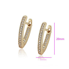 Load image into Gallery viewer, 14 K Gold Plated earrings with white zirconium - BIJUNET
