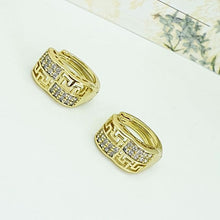 Load image into Gallery viewer, 14 K Gold Plated earrings with white zirconium - BIJUNET
