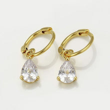 Load image into Gallery viewer, 14 K Gold Plated earrings with white zirconium - BIJUNET
