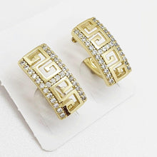 Load image into Gallery viewer, 14 K Gold Plated earrings with white zirconium - BIJUNET
