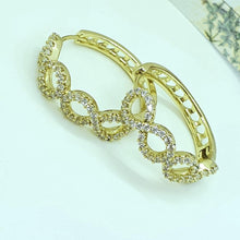 Charger l&#39;image dans la galerie, 14 K Gold Plated earrings with white zirconium - BIJUNET
