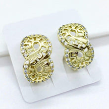 Load image into Gallery viewer, 14 K Gold Plated earrings with white zirconium - BIJUNET
