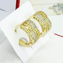 Load image into Gallery viewer, 14 K Gold Plated earrings with white zirconium - BIJUNET
