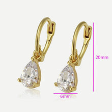 Load image into Gallery viewer, 14 K Gold Plated earrings with white zirconium - BIJUNET
