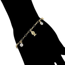 Load image into Gallery viewer, 14 K Gold Plated fish bracelet with white zirconium - BIJUNET
