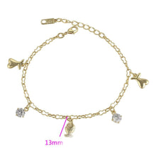 Load image into Gallery viewer, 14 K Gold Plated fish bracelet with white zirconium - BIJUNET
