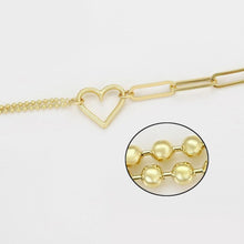 Charger l&#39;image dans la galerie, 14 K Gold Plated heart chain bracelet - BIJUNET

