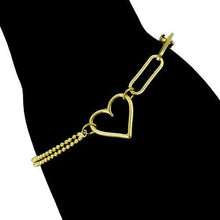 Charger l&#39;image dans la galerie, 14 K Gold Plated heart chain bracelet - BIJUNET
