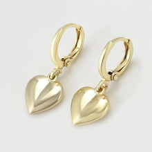 Load image into Gallery viewer, 14 K Gold Plated heart earrings - BIJUNET
