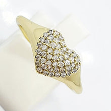 Load image into Gallery viewer, 14 K Gold Plated heart ring with white zirconium - BIJUNET

