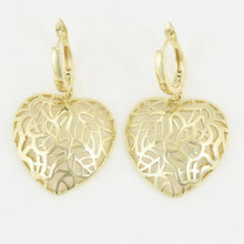 Load image into Gallery viewer, 14 K Gold Plated heart statement earrings - BIJUNET
