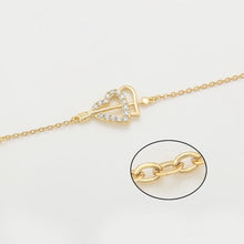 Charger l&#39;image dans la galerie, 14 K Gold Plated hearts bracelet with white zirconium - BIJUNET
