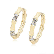Charger l&#39;image dans la galerie, 14 K Gold Plated Hoop earrings with white zirconia - BIJUNET
