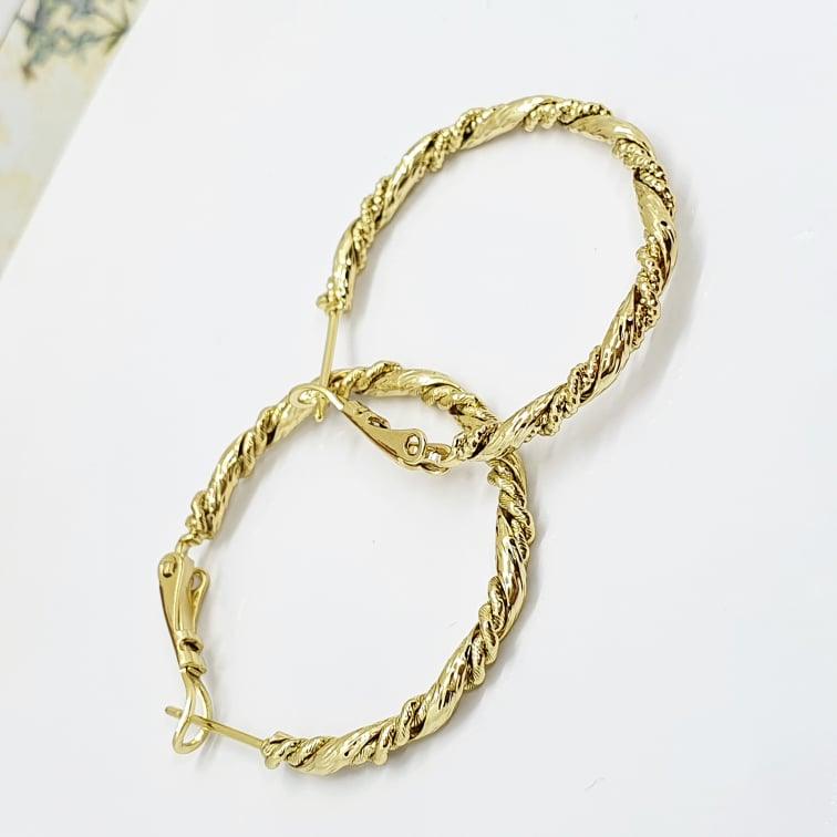14 K Gold Plated Hoops earrings - BIJUNET