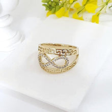 Load image into Gallery viewer, 14 K Gold Plated infinity ring with white zirconium - BIJUNET

