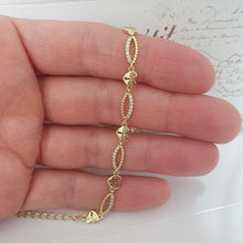 Charger l&#39;image dans la galerie, 14 K Gold Plated ITALY love locket bracelet with white zirconium - BIJUNET
