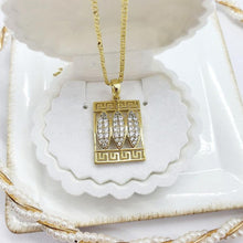 Load image into Gallery viewer, 14 K Gold Plated key pendant with white zirconium - BIJUNET
