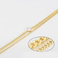 Load image into Gallery viewer, 14 K Gold Plated layered bracelet with white zirconium - BIJUNET
