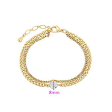 Load image into Gallery viewer, 14 K Gold Plated layered bracelet with white zirconium - BIJUNET

