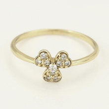 Load image into Gallery viewer, 14 K Gold Plated lucky ring with white zirconium - BIJUNET
