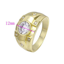 Load image into Gallery viewer, 14 K Gold Plated men ring with white zirconium - BIJUNET

