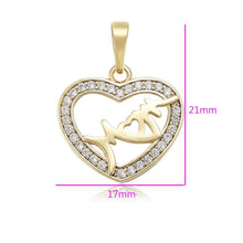 Load image into Gallery viewer, 14 K Gold Plated Mom pendant with white zirconium - BIJUNET

