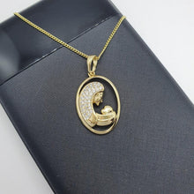 Load image into Gallery viewer, 14 K Gold Plated Mother and Baby pendant with white zirconium - BIJUNET
