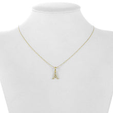 Cargar imagen en el visor de la galería, 14 K Gold Plated name initials pendant with white zirconium - BIJUNET
